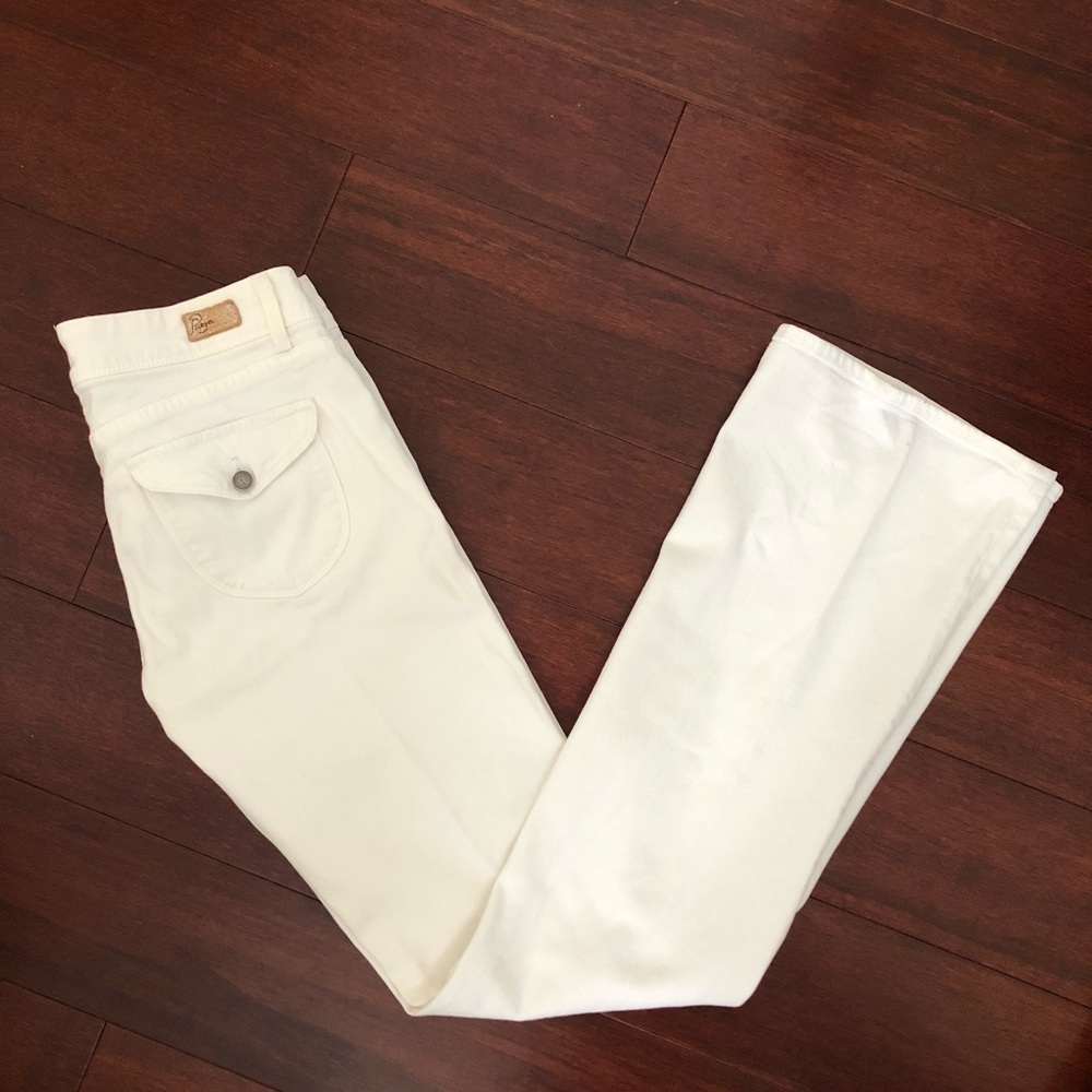 Paige Pico Boot Cut White Jeans Size 28
